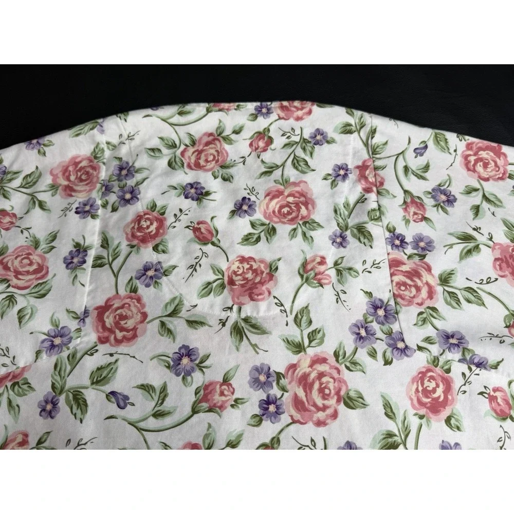 Talbots Intimates Vintage Floral Kaftan Robe 100% Cotton Partial Zip Housecoat L